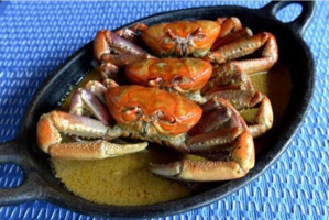 . Le crabe en « alguasthe » est un plat typique du Salvador, préparé à base de graines de citrouilles, de tomates, d’oignons, de poivrons verts et d’ail. Crédit photo D.R. . Le crabe en « alguasthe » est un plat typique du Salvador, préparé à base de graines de citrouilles, de tomates, d’oignons, de poivrons verts et d’ail. Crédit photo D.R.