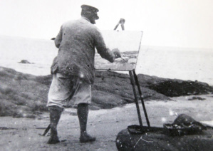 Maufra avec son chevalet - © Chasse-marée - Edition de l'Estran