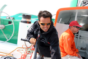 Le skipper Franck Cammas sur Groupama 3 - © David Raynal