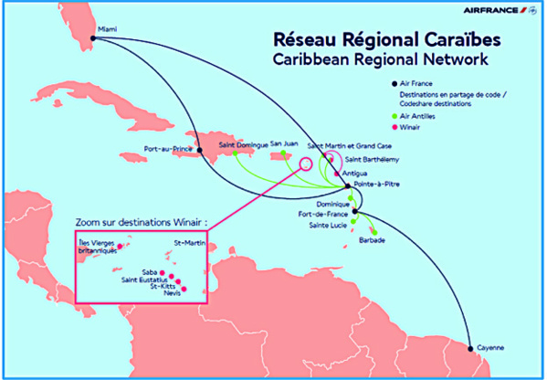 Air France joue sur les connexions inter-Caraïbes