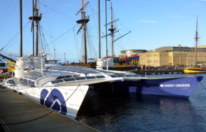 Energy Observer début mars avant son départ à St Malo - © David Raynal Energy Observer début mars avant son départ à St Malo - © David Raynal