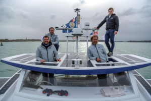 Victorien Erussard, Jérôme Delafosse, Marin Jarry et Jean-Baptiste Sanchez © Energy Observer Productions - Amélie Conty