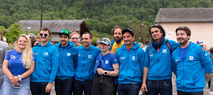 Sélection du Mondial 2023 - Meryl Delferrière, Constance Mettetal, Luc Armant, Honorin Hamard, Baptiste Lambert, Maxime Pinot et deux remplaçants: Pierre Rémy, Julien Wirtz - © Jean-Claude Bourdel