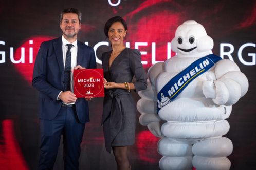 Matías Lammens, Ministre du Tourisme et des Sports et Elisabeth Boucher-Anselin, Directrice de la communication globale du Guide Michelin - © Guillermo Llamos