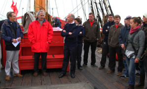 Benedict Donnely et Yann Cariou à bord - © Francis Latreille/Hermione-Lafayette