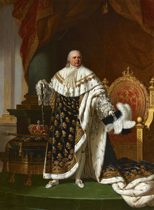 Portrait de Louis XVIII 1755-1824 en robes de couronnement - © Mobilier national Portrait de Louis XVIII 1755-1824 en robes de couronnement - © Mobilier national