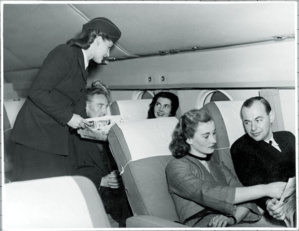 Service à bord d'un vol transatlantique en 1950 - © Aer lingus