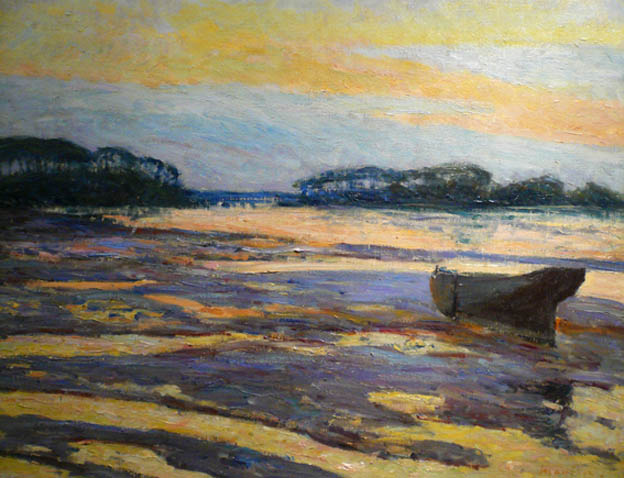 Crépuscule jaune à Loctudy - M.Maufra-cp2 - © Collection privée - Chasse-marée - Edition de l'Estran