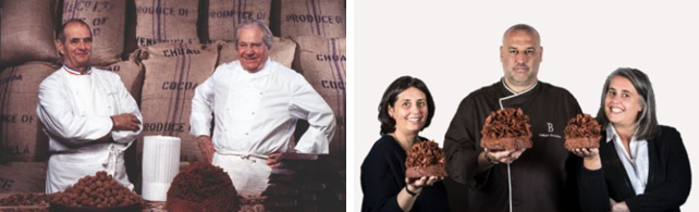 Paul Bocuse et Maurice Bernachon -------Candice - Philippe et Stéphanie Bernachon - © Maison Bernachon