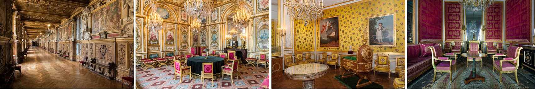 Galerie Francois Ier - Salle du Conseil - © Serge Reby / Salon d'abdication Grands Appartements - © Béatrice Lécuyer Bibal Galerie Francois Ier - Salle du Conseil - © Serge Reby / Salon d'abdication Grands Appartements - © Béatrice Lécuyer Bibal