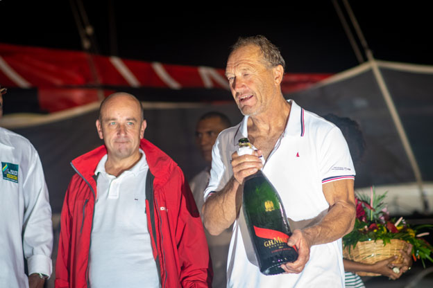 Francis Joyon fête sa victoire en 2018 - © Guillaume Aricique