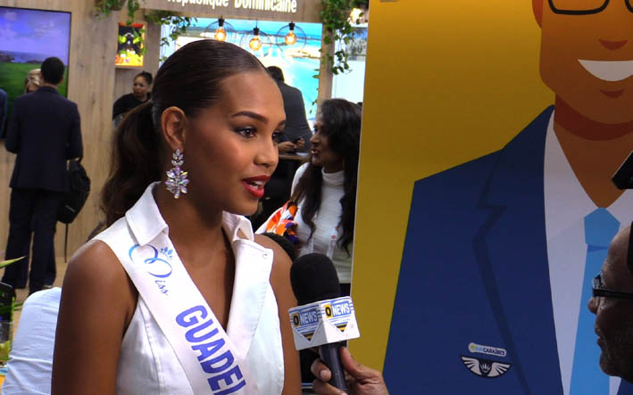 Indira Ampiot, Miss Guadeloupe 2022 vous accueille à Saint Malo, au Village de la Route du Rhum- © JL Corgier