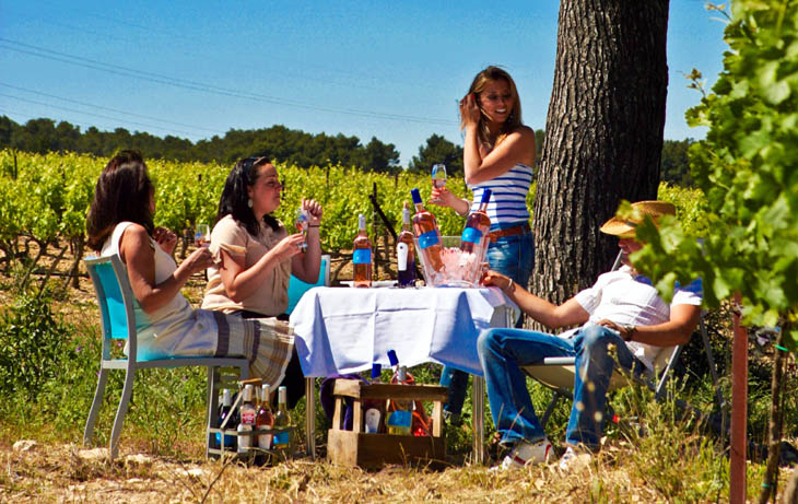 Déjeuner en famille dans les vignes - © Dominique Marché