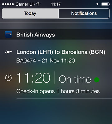 Nouvelles fonctionnalités IPhone chez British Airways