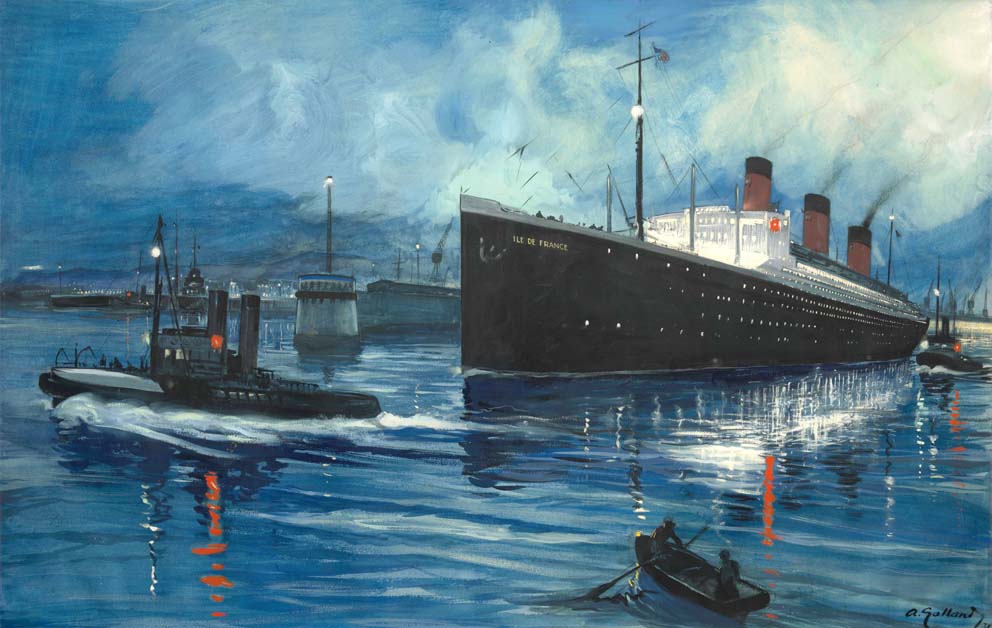 André GALLAND, Ile de France sortant du Port du Havre, 1931, collection particulière ©Hervé Lewandowski - © ADAGP André GALLAND, Ile de France sortant du Port du Havre, 1931, collection particulière ©Hervé Lewandowski - © ADAGP