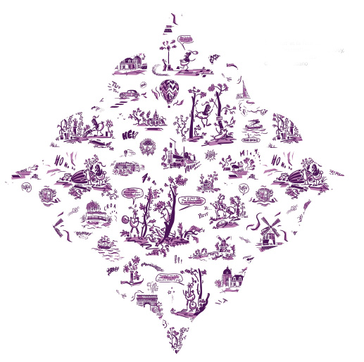 Saint Sat' et la Toile de Jouy, motif d'inspiration Toile de Jouy - © Audrey Sedano