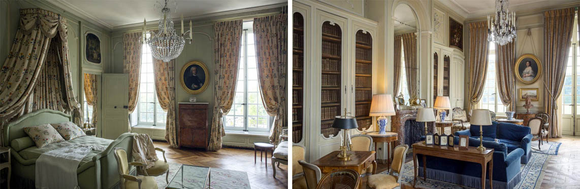 La chambre du comte de Rohan-Chabot et la bibliothèque © Yann Monel - CMN