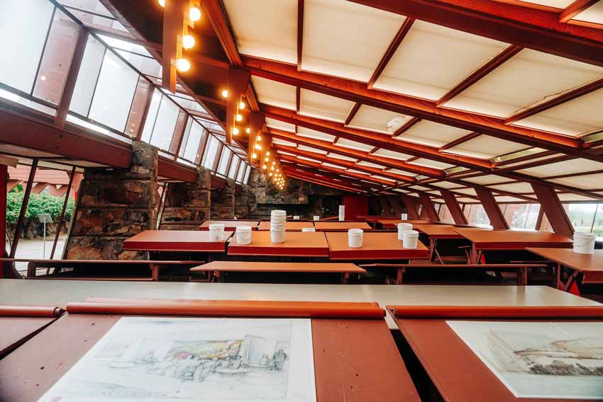 L'atelier de dessin de Taliesin West, propriété de Frank Lloyd Wright - © Chris Pochiba et Sara Aho for Experience Scottsdale