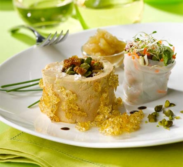 Terrine de Foie gras - Nems de légumes - compotée granny smith - ⒸCIFOG - Ph.Asset - ADOCOM-RP